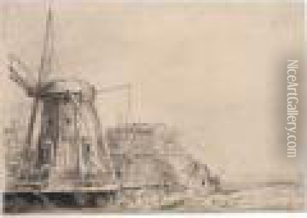 The Windmill Oil Painting - Rembrandt Van Rijn
