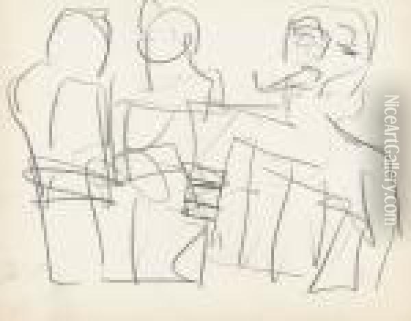 Ernst Ludwig Kirchner Im Gesprach Oil Painting - Albert Muller