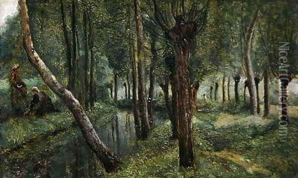 The Dyke, c.1865 Oil Painting - Jean-Baptiste-Camille Corot