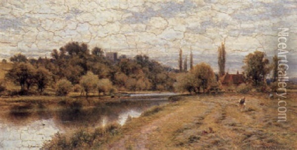 On The Thames Oil Painting - Alfred Augustus Glendening Sr.