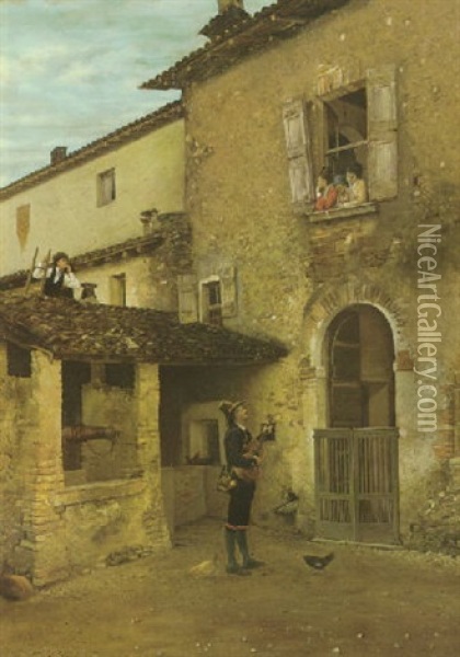 The Serenade Oil Painting - Domenico Pesenti