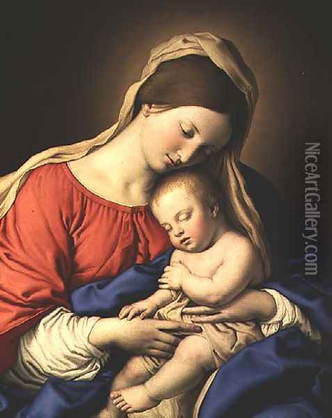Madonna and Child 3 Oil Painting - Francesco de' Rossi (see Sassoferrato)