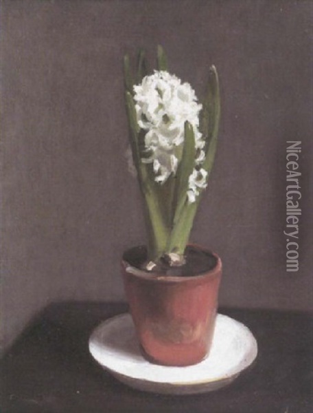 Hyacinth In A Pot Oil Painting - William Crampton Gore