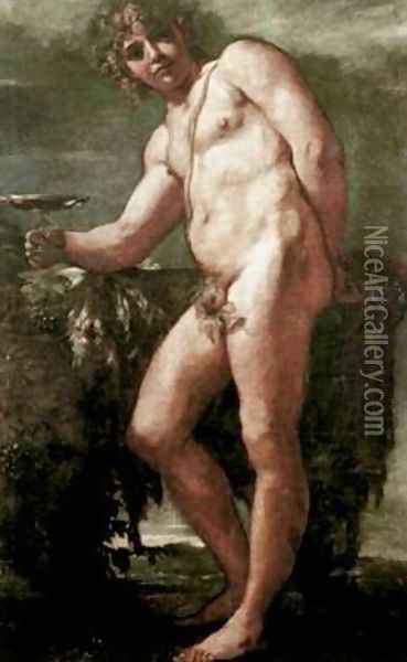 Bacco Oil Painting - Annibale Carracci
