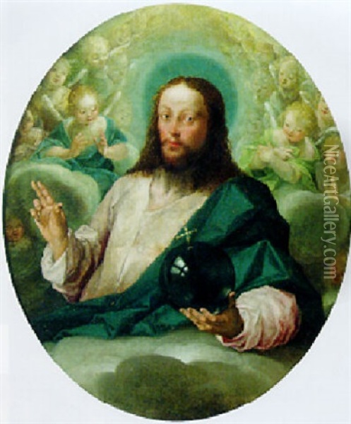 Salvator Mundi Oil Painting - Hans Von Aachen