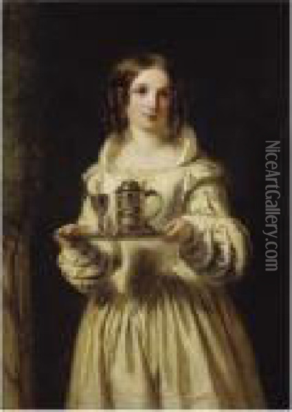 Portrait Of Anne Page Oil Painting - William Powell Frith