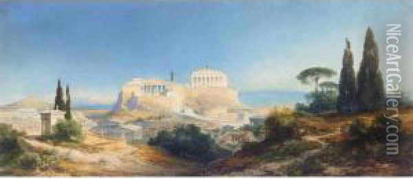 Athens In Ancient Times Oil Painting - Carl Georg Anton Graeb