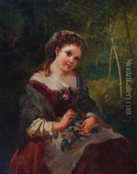 The Flower Girl Oil Painting - Kate Gray