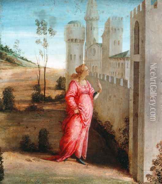 Esther At The Palace Gate Oil Painting - Filippino Lippi