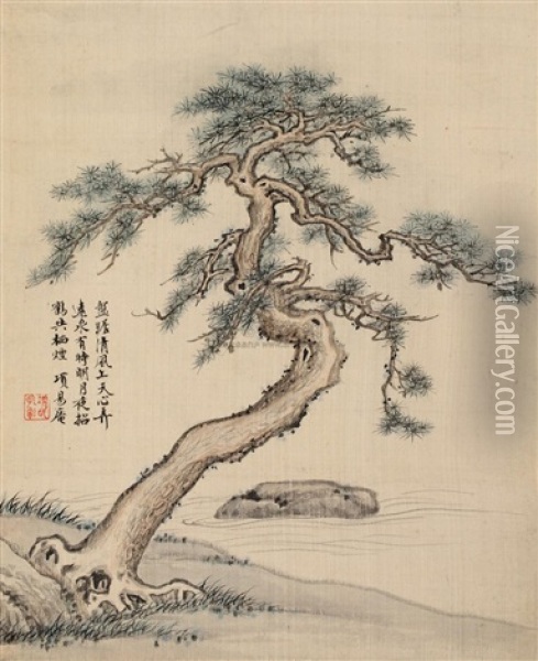Pine Tree Oil Painting -  Xiang Shengmo
