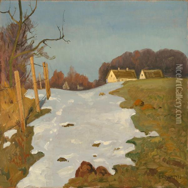 Winter Landscape Oil Painting - Einar Vilhelm Bogh
