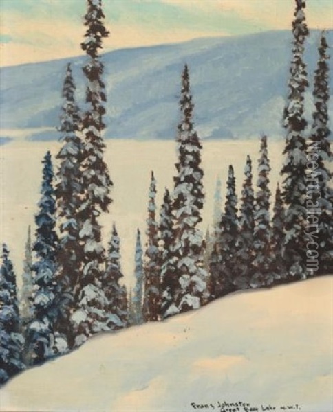 Winter Morning, Cameron Bay, Great Bear Lake, N.w.t. Oil Painting - Francis Hans Johnston