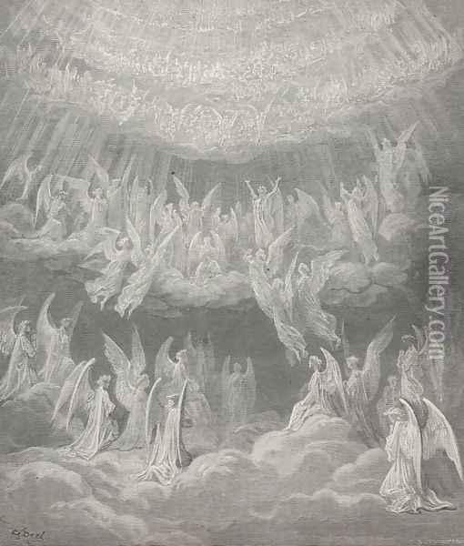 My spirit reel'd, so passing sweet the strain: (Canto XXVII., line 4) Oil Painting - Gustave Dore