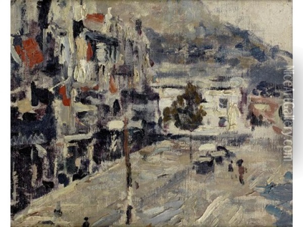 Visit Of The Prince Of Wales, Adderley Street, Cape Town Oil Painting - Harry Stratford Caldecott
