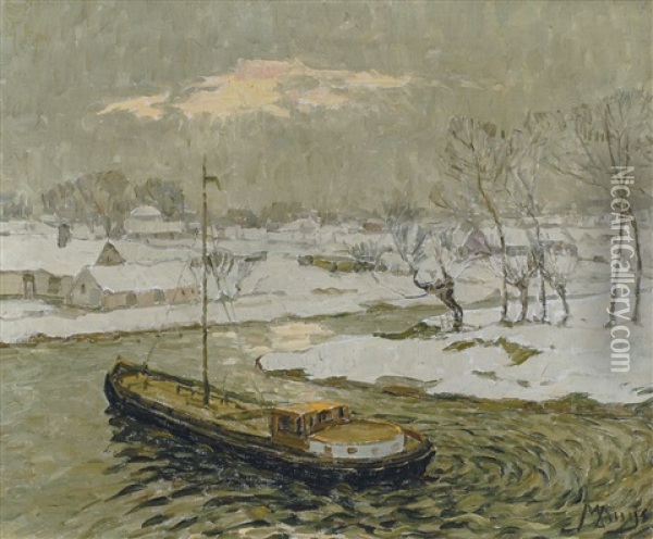 Winter Aan De Leie Oil Painting - Modest Huys