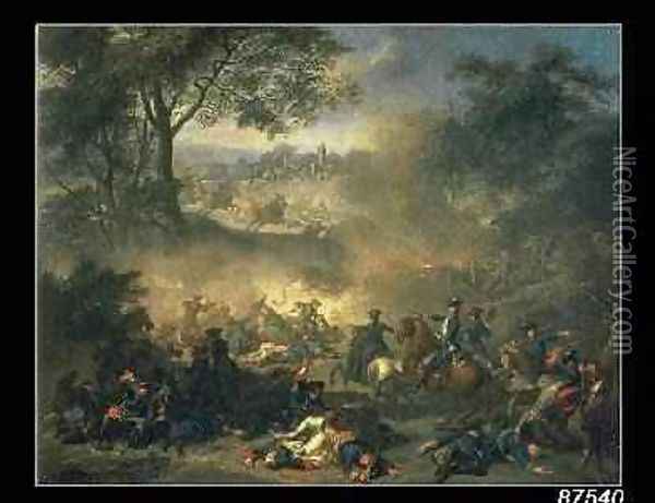 The Battle of Poltava in 1709 1717 Oil Painting - Jean-Marc Nattier