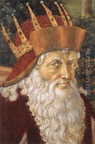 Procession of the Oldest King (detail 3) 1459-60 Oil Painting - Benozzo di Lese di Sandro Gozzoli