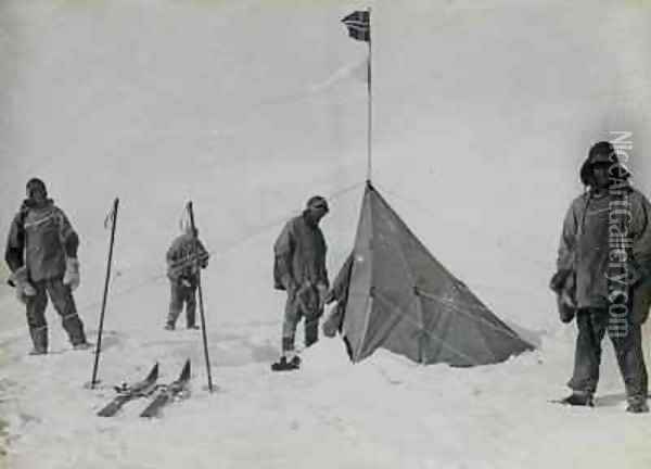 Forestalled Amundsen's tent at the South Pole Oil Painting - Lieutenant Henry Robertson ('Birdie') Bowers