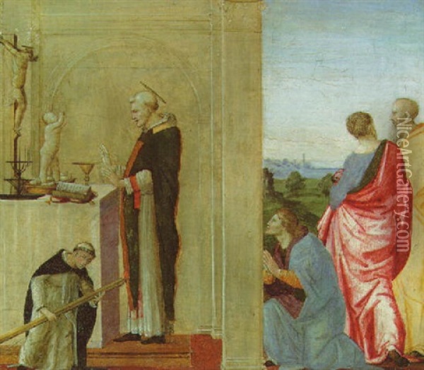 Saint Vincent Ferrer Reviving An Infant Oil Painting - Francesco Granacci