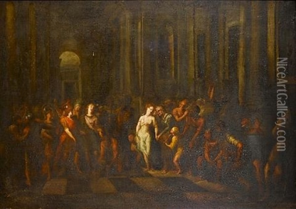 Continence Of Scipio Oil Painting - Pieter van Veen