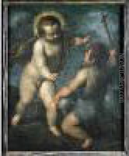 L'enfant Jesus Et Saint Jean-baptiste Oil Painting - Acopo D'Antonio Negretti (see Palma Giovane)