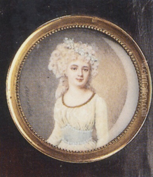 Portrait De Femme Oil Painting - Jean Baptiste Jacques Augustin