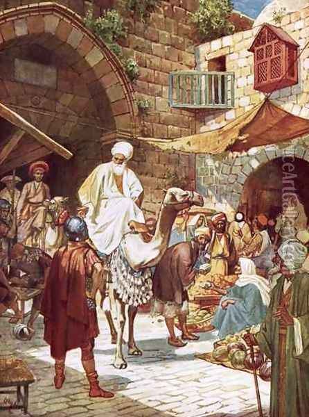 Wise men enquiring of the birth of the King of the Jews Oil Painting - William Brassey Hole