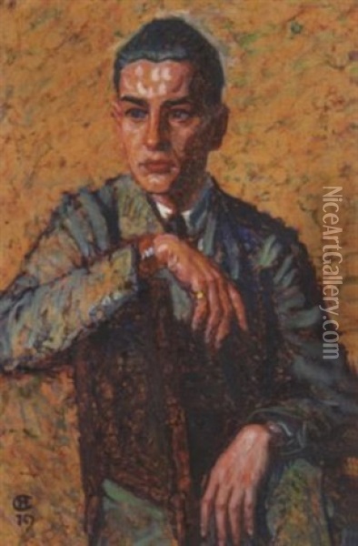 Portrat Eines Jungen Mannes Oil Painting - Hans Christiansen