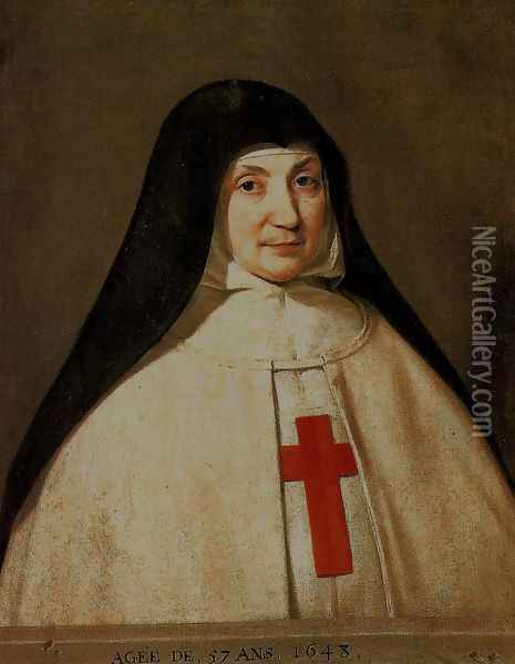 Mother Angelique Arnauld, Abbess of Port-Royal Oil Painting - Philippe de Champaigne