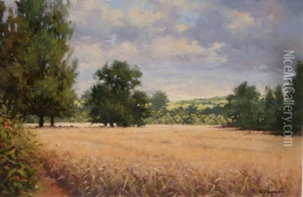 Wheatfield, Co. Waterford Oil Painting - George Oakley