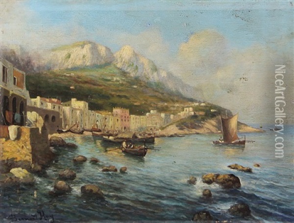 Borgo Di Pescatori Oil Painting - Bernardo Hay