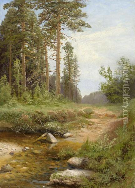 Forest Landscape Oil Painting - Simeon Fedorovich Fedorov