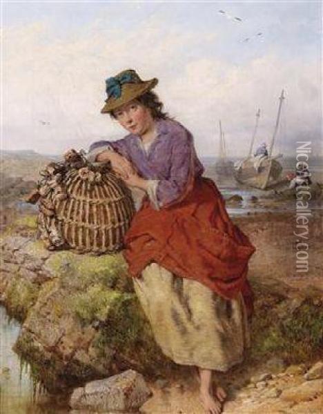 Fisher Girl Oil Painting - Isaac Henzell