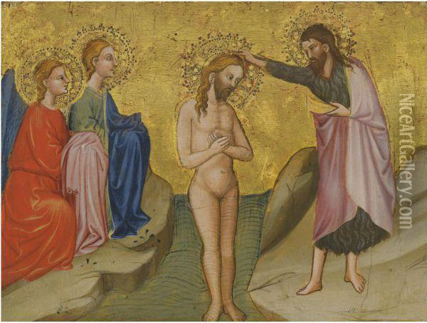 The Baptism Of Christ Oil Painting - Cecco Di Pietro Da Pisa