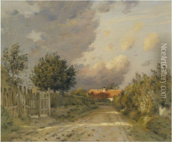 Early Evening In The French Countryside Oil Painting - Jean-Charles Cazin