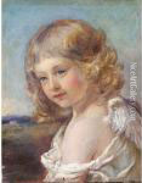 Cupid; Psyche Oil Painting - Sophie Gengembre Anderson