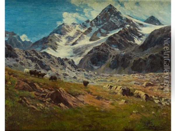 Darstellung Des Berges Ararat (elbrus) Im Kaukasus Oil Painting - Richard Karlovich Zommer