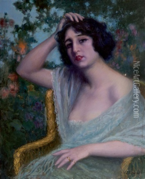 Mujer Sentada Oil Painting - Juan Jose Garate Y Clavero