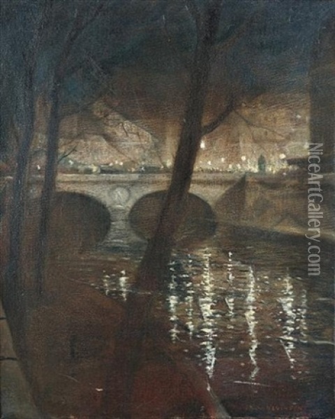 Paris, La Nuit Oil Painting - Christopher Richard Wynne Nevinson