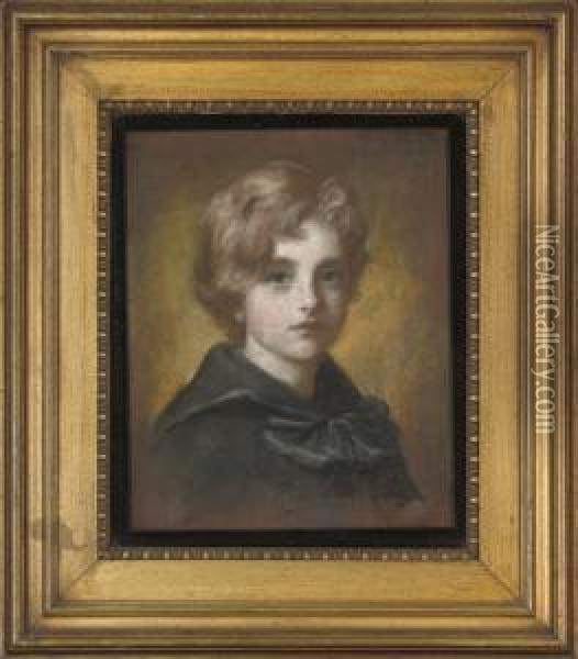 Portrait Of A Young Boy, Bust-length Oil Painting - John Hanson Walker