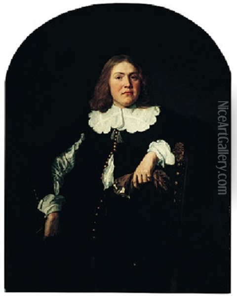 A Portrait Of A Gentleman Oil Painting - Bartholomeus Van Der Helst