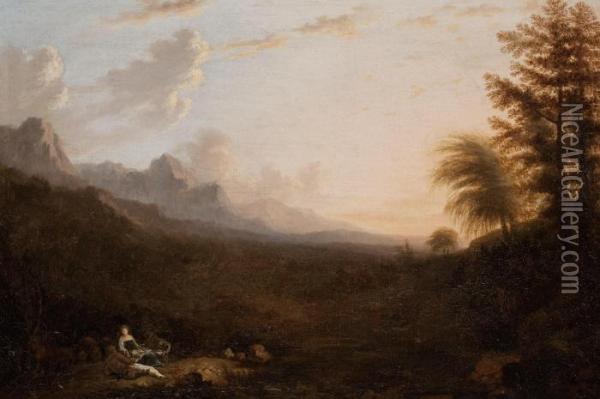 Waiting For Sunset Oil Painting - Patrick, Peter Nasmyth