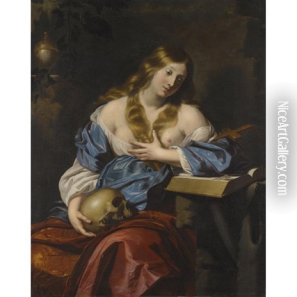 Penitent Magdalene Oil Painting - Nicolas Regnier