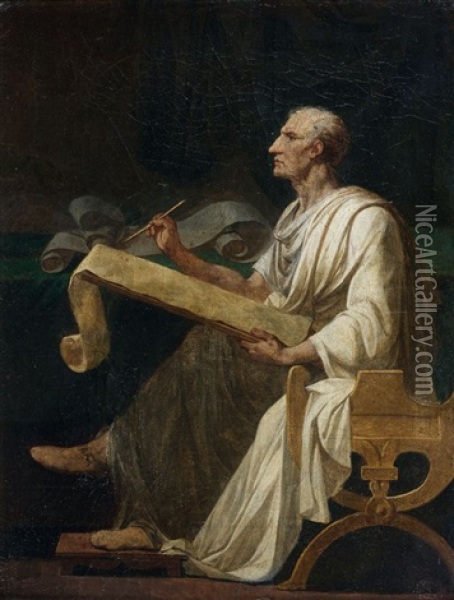 Ciceron Ecrivant Oil Painting - Jean Francois Pierre Peyron