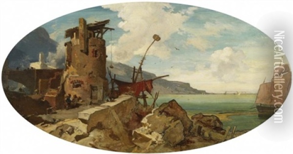 Blick Auf Sudfranzosische Bucht Oil Painting - Charles Hoguet