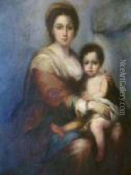 The Madonna And Child Oil Painting - Bartolome Esteban Murillo