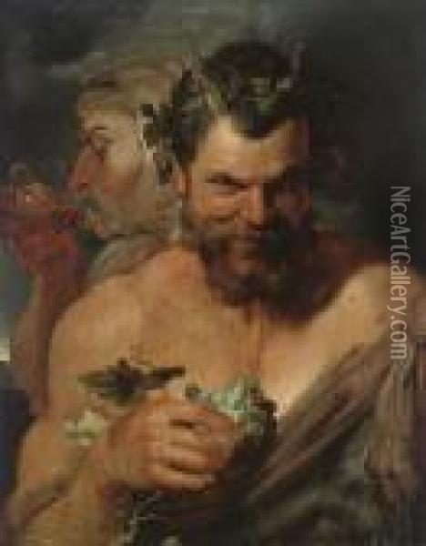 Two Drunken Satyrs Oil Painting - Peter Paul Rubens