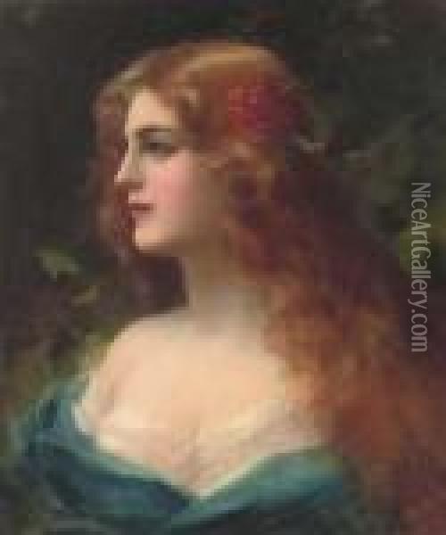 A Red-haired Beauty Oil Painting - Rudolf Johann Weiss