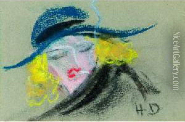 La Fumeuse Aux Cheveux Roux Oil Painting - Henriette Deloras