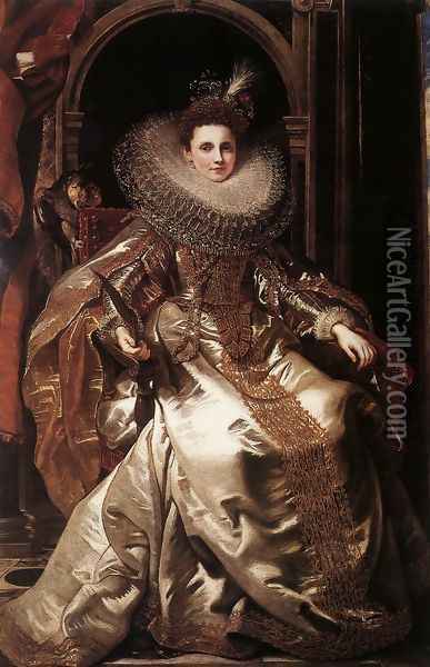 Portrait of Maria Serra Pallavicino 1606 Oil Painting - Peter Paul Rubens